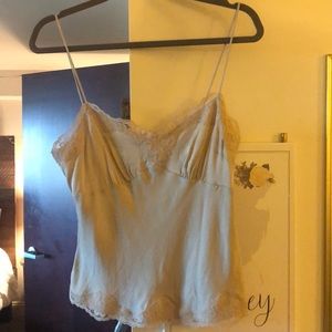 Nude silk and lace camisole.